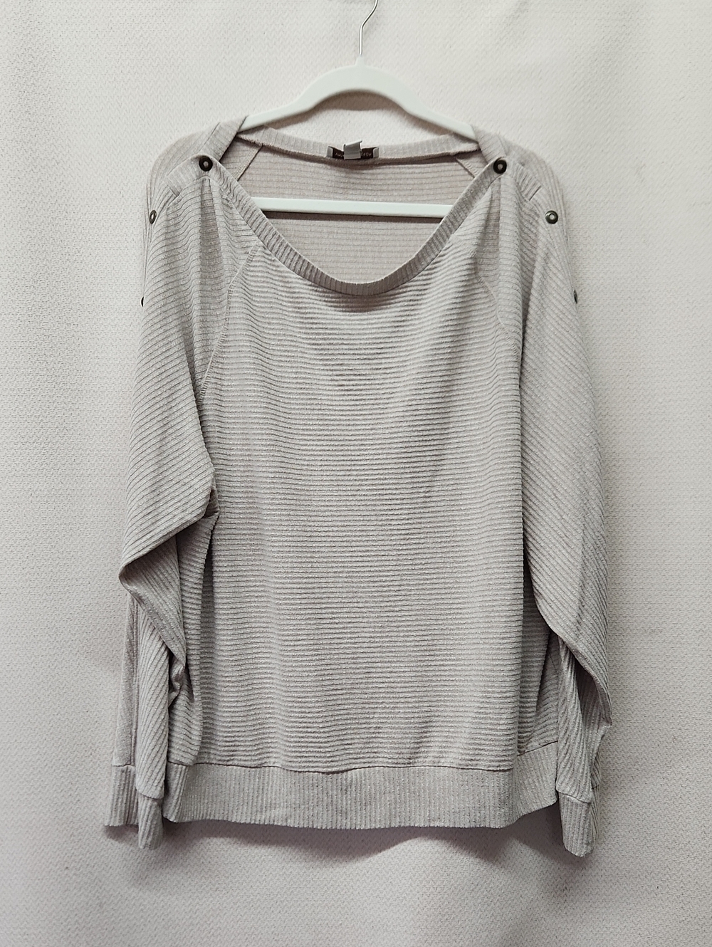 Vintage America Neutral Beige Ribbed Knit Top